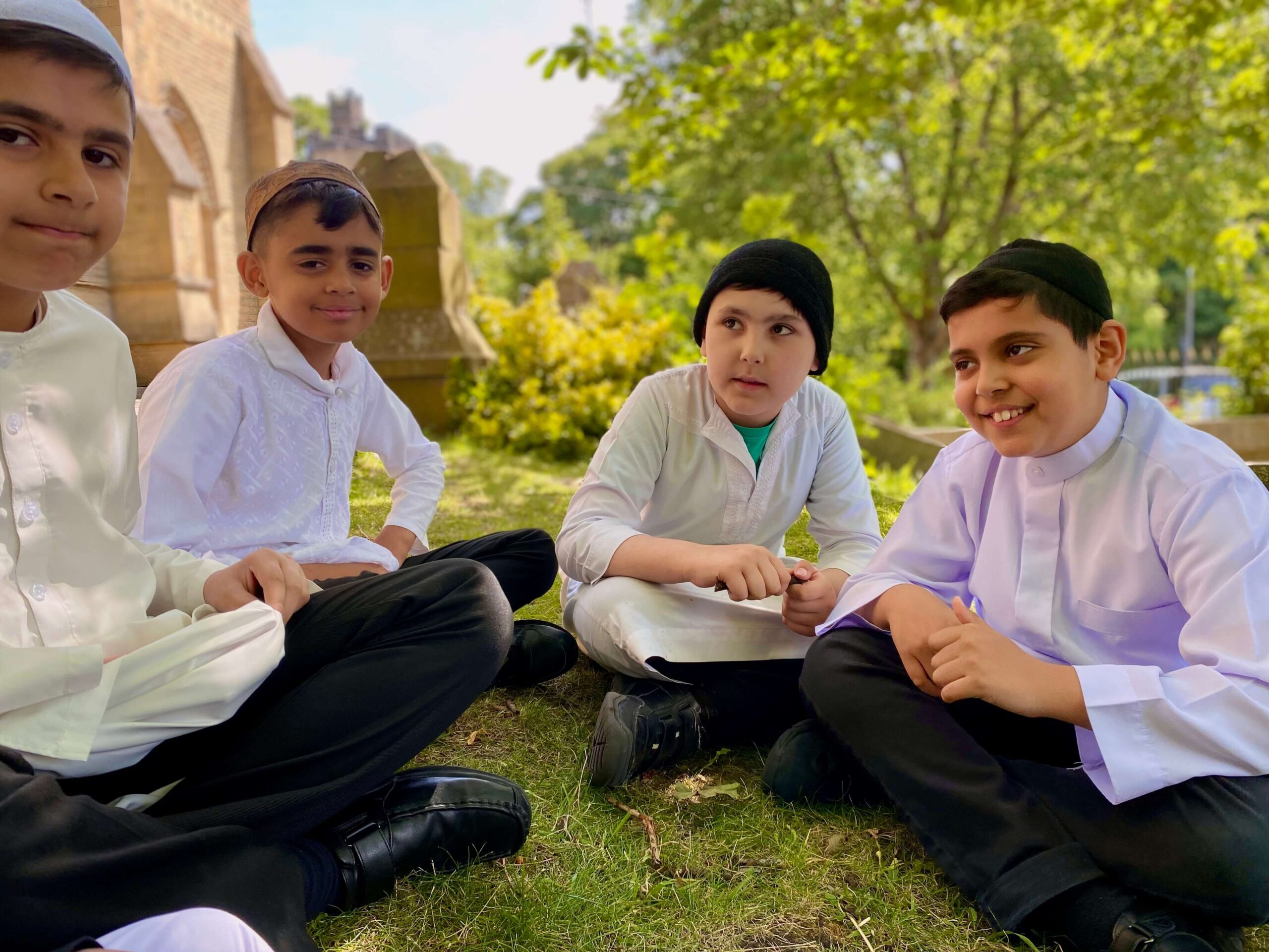 boys sitting in circle